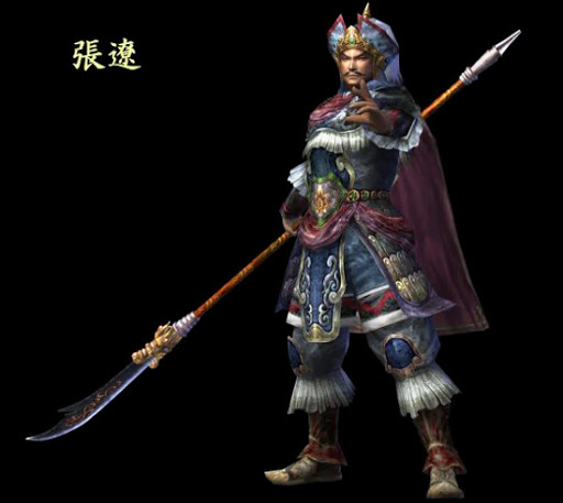 Zhang Liaocool hat, cool moustache, cool EVERYTHING. Fuck Koei for swapping his guandao for axes. Strong & a little shy, which is IDEAL. Unexpectedly ship bait bc he has rivalries with like 10 characters. Well, those characters have rivalries with him, he's just like "haha well"