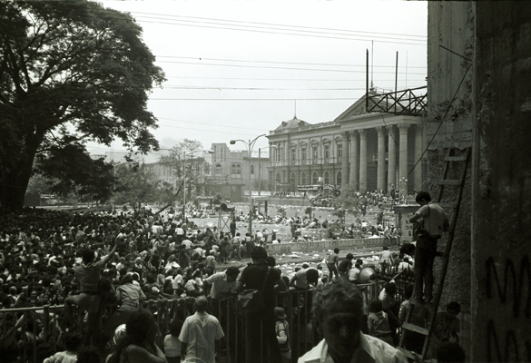 In the middle of Mass smoke bombs were thrown from the National Palace into the crowd in the square where a huge congregation had gathered. A stampede followed. Many were killed and maimed. The funeral Mass could not finish. Romero's body had to be hastily buried.