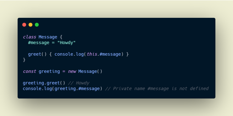 avishekp86's tweet photo. 🔥#JavaScript #Tip of the Day
By adding a hash symbol in front of the variable or function we can make them private to the class. This a new feature in #ECMAScript2020
RT if you Like it 🙏
#100DaysOfCode #javascript #CodeNewbie #code #reactjs #vuejs #Angular #nodejs #WomenWhoCode https://t.co/O3OUpJ7VYF
