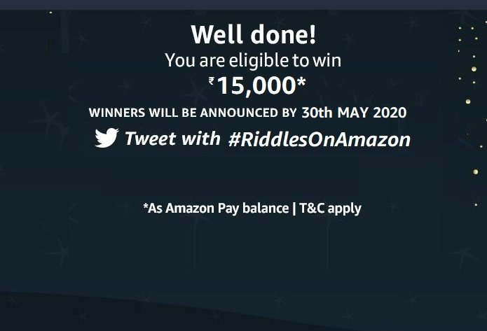 Tabassu38638999's tweet photo. I'm elligible to win #RiddlesOnAmazon. Interesting riddles are there. https://t.co/kyzfF5ydTM