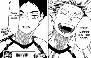 and we know that they dont stay together on a team later on as seen w the w msby jackals and bokuto's had other setters, but the trust he has with akaashi and their history will always get him saying stuff like these i--