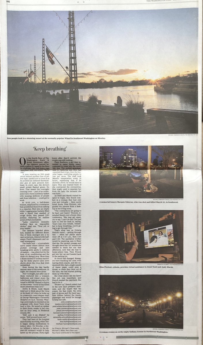 In a special section of today's <a href="/washingtonpost/">The Washington Post</a>, a story on life amid the pandemic in the nation's capital, reported by 21 journalists over 24 hours. I hope you'll read it.
wapo.st/dc24hours