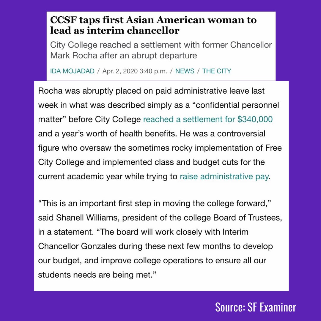CCSFStudentsays's tweet photo. For context: #ChancellorMarkRocha was recently ousted. The #CCSFBOT have picked #diannagonzales as interim chancellor. 

Students have a lot of questions and concerns. Students want to know how will the Trustees guarantee that students are apart of Chancellor selection process. https://t.co/sk7HojGbVB