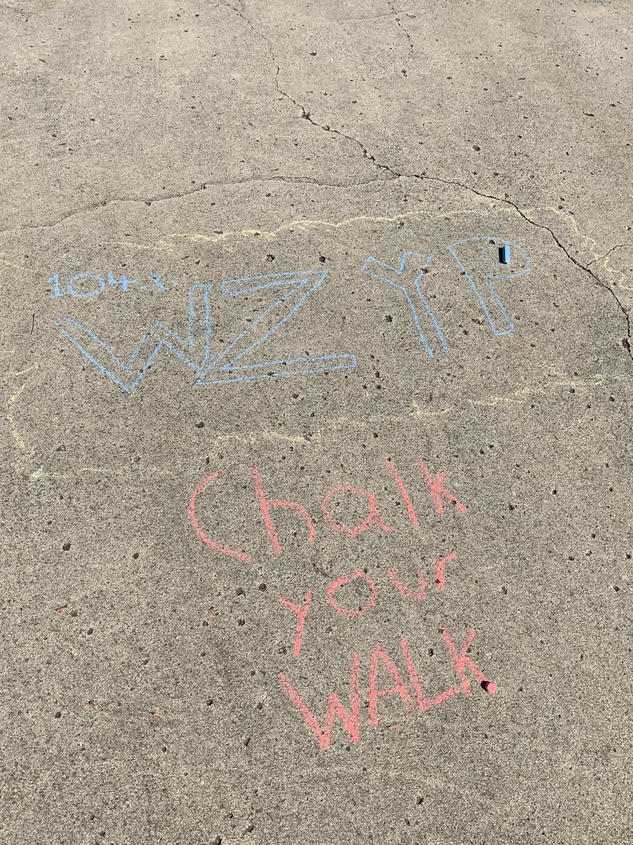 1043WZYP's tweet image. Walking around the neighborhood, we’ve seen quite a bit of good sidewalk chalk artwork... so we figured we’d start a way to share your creation with everyone.   It’s ZYP’s Chalk Your Walk!   Plus you could win an Alexa delivered to your house!  Details at www.facebook/1043wzyp