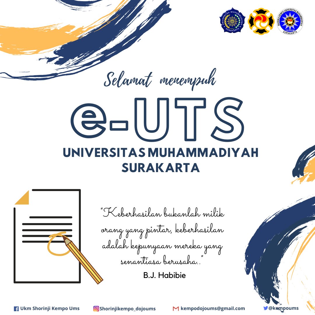 KempoUms's tweet photo. Selamat menempuh uts online, jangan lupa tetep berdoa, usaha, ikhtiar dan tawakal ❤
Semangat ya! https://t.co/s9btJCc0Kg