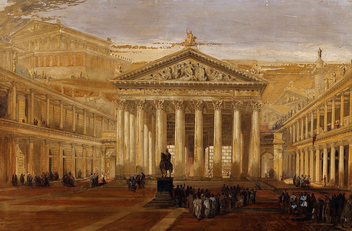 The Forum of Julius Caesar in Rome. Artist: C.R Cockerell. British 1788-1863. watercolor.