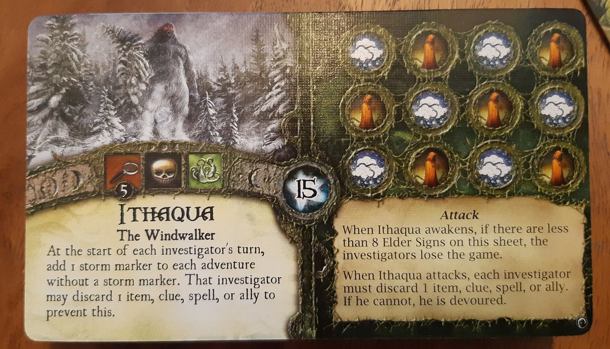 BoardGameGhost's tweet photo. Really feel like having a go at hunting Ithaqua would be a cool thing to do tonight!  #ElderSigns Omens Of Ice https://t.co/xleZx3fsJu