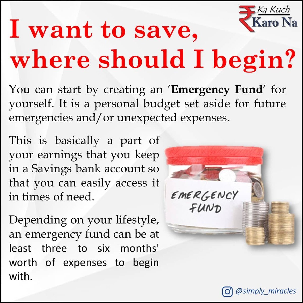 simplymiracles's tweet photo. Now that you are through with the basics of Savings, all you have to do is start. Here are some tips on how you can begin to save...
If u have questions related to Savings, u can DM &amp; I'll try my best to answer it or get it answered by an expert. 
 #moneyexplained #simplymiracles https://t.co/Do6Rur6Zci