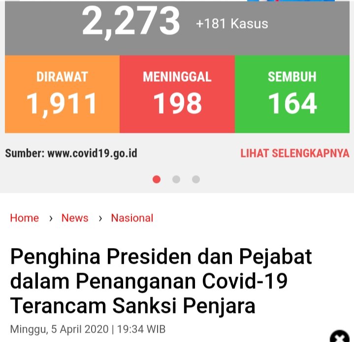 Disaat rakyat berjuang melawan corona bertaruh nyawa, polisi sibuk jaga nama baik kehormatan dan kekuasaan Presiden. Ya Allah.....ujian berat bukan hanya melawan corona tapi juga sabat menghadapi penguasa