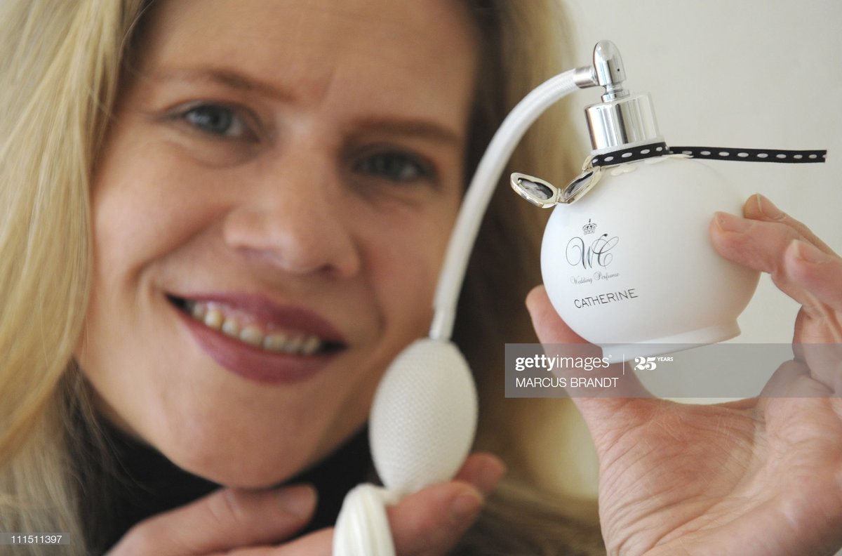Mace Perfume Creator Kim Weisswange Presents A Flacon With The Wedding Perfume For Catherine Middleton In Hamburg Northern Germany Weisswange Was Commissioned By The British Royal Family To Compose The