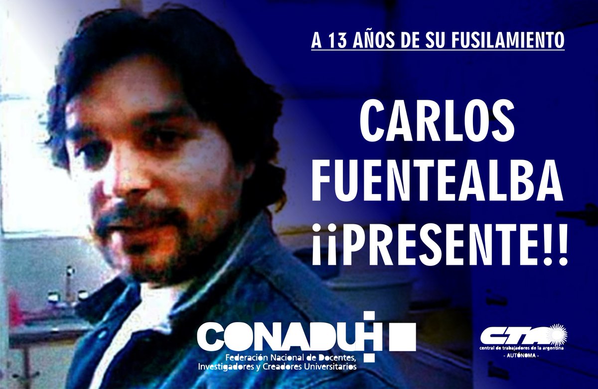 CONADUHistorica's tweet photo. ::🥼✊A 13 años de su fusilamiento. Justicia completa para Carlos Fuentealba:: https://t.co/tZ0IyLEslr https://t.co/PyuSRaWyIz