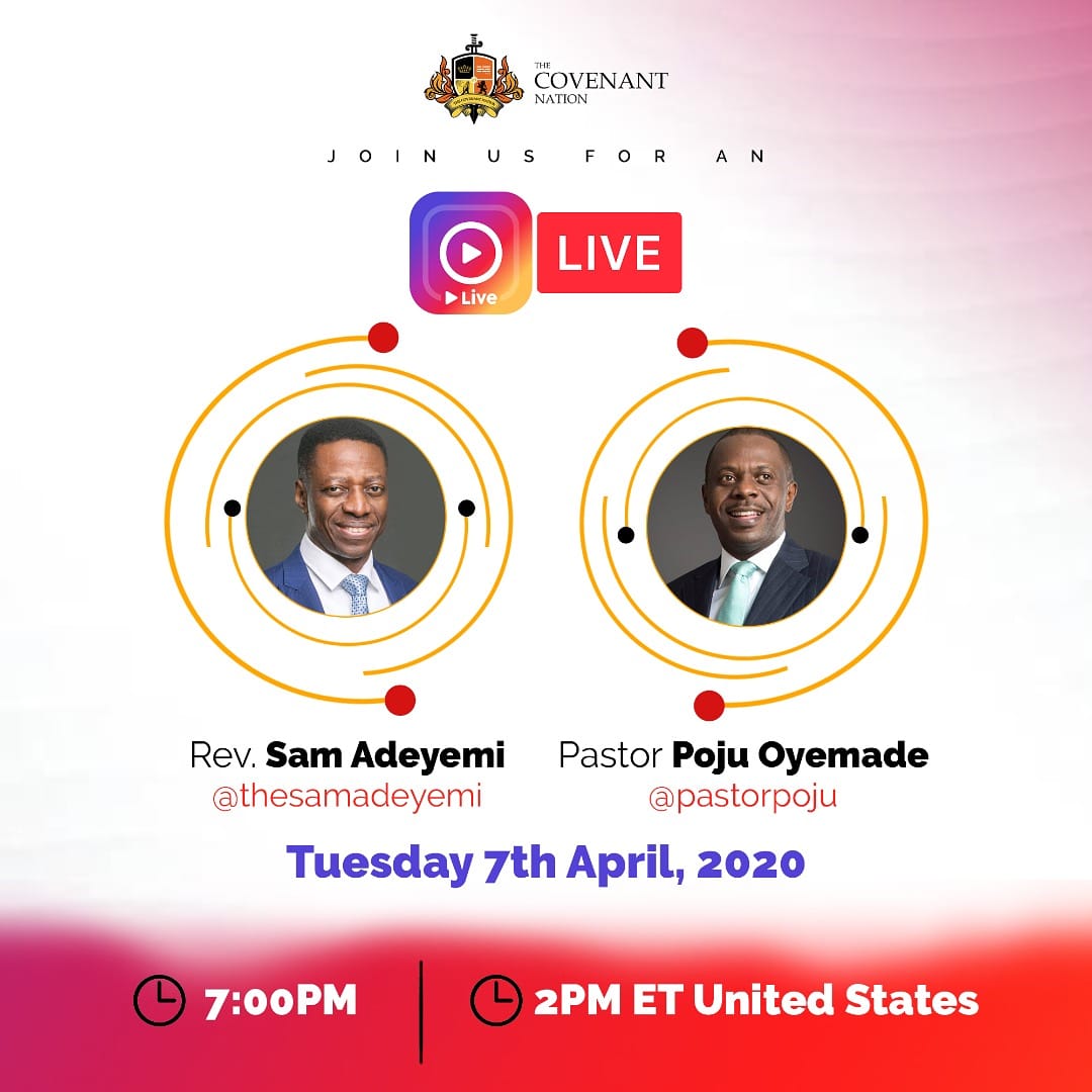 You don't want to miss this. Tuesday the 7th of April. 7pm Nigerian time. 2pm Eastern United States.