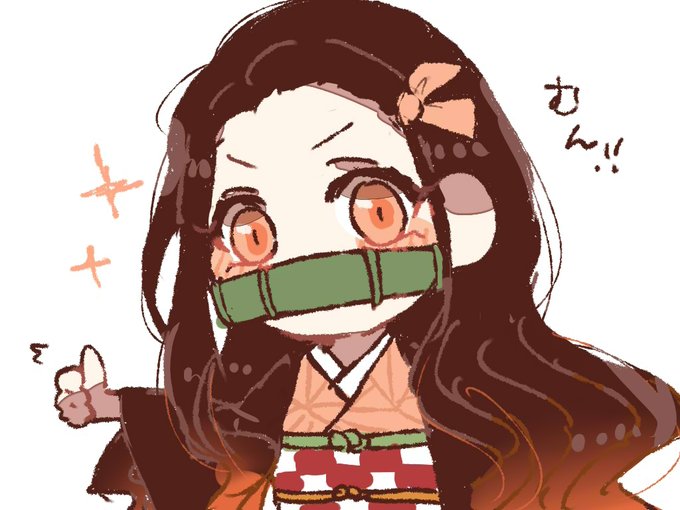 若平がぼさんがTwitterに投稿した竈門禰豆子(鬼滅の刃)のイラスト。