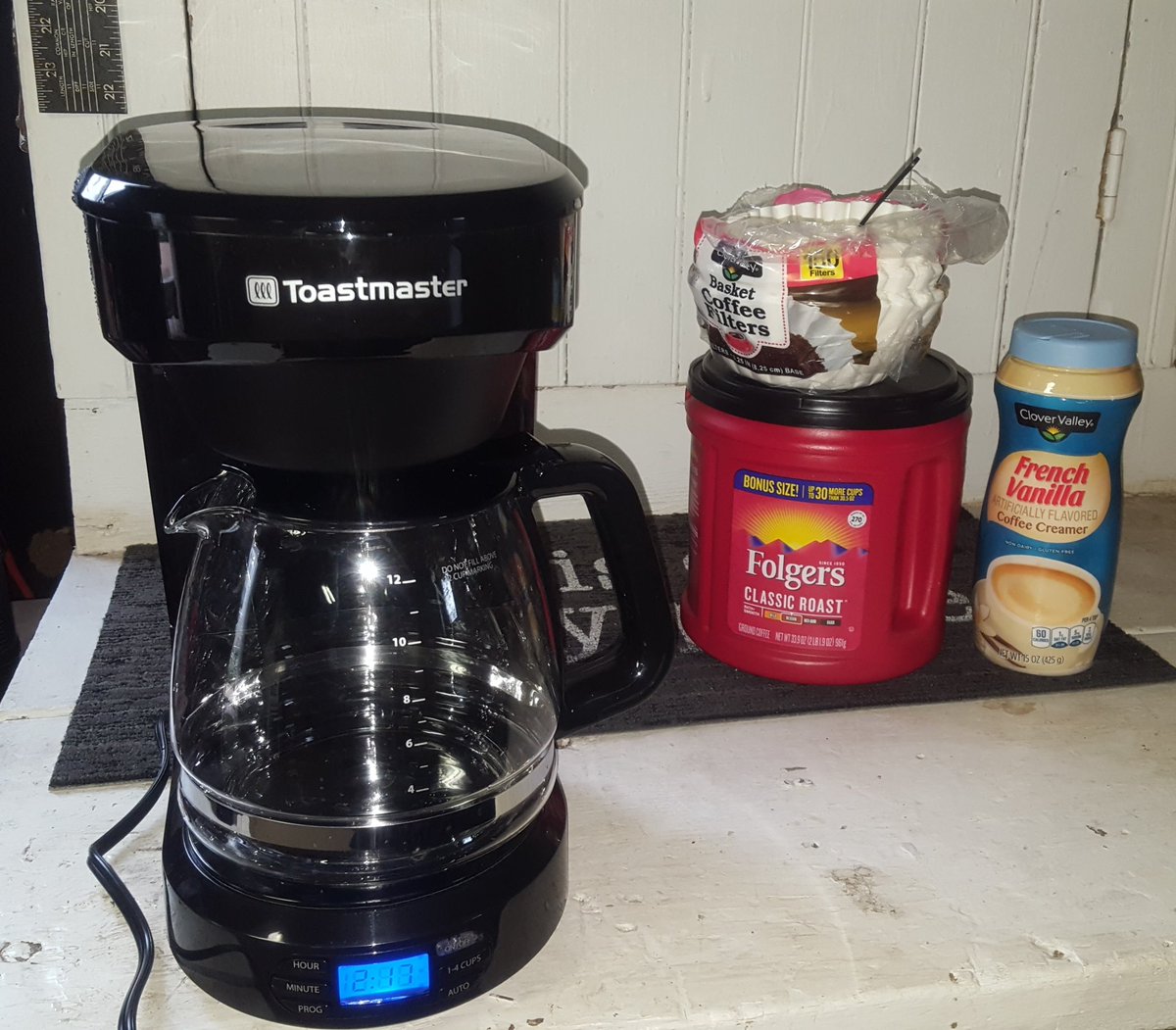 hipschick's tweet photo. When the One Stop stops selling coffee, we know this pandemic is real! I set him up a coffee bar...In the garage!🤢#coffeeisnasty #notreallythebestpartofwakingup https://t.co/EjWes10lRj