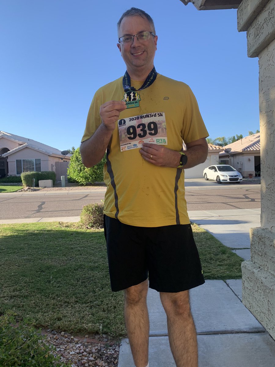 A_Crose's tweet photo. Ran my virtual @RUN3rdAlliance 5k this morning! It was great getting out and running! 1. ran for me and my sanity. 2. Ran for my family 3. Ran for everyone that couldn’t this morning. #run3rd Stay Safe! https://t.co/tnYOu3LWW6