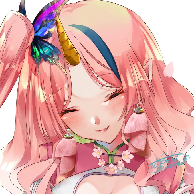 先日呟いた春っぽいアクセサリー作ってくれたら女の子描いてお返しするよ企画でカオルさん()が素ッッッ敵な耳飾り(+マスキングアートと愛の籠ったお手紙)を下さったので!!ついでにうちの双子デザインも盛り込んでくれたらしく>//<本当にありがとうございました…!!! 