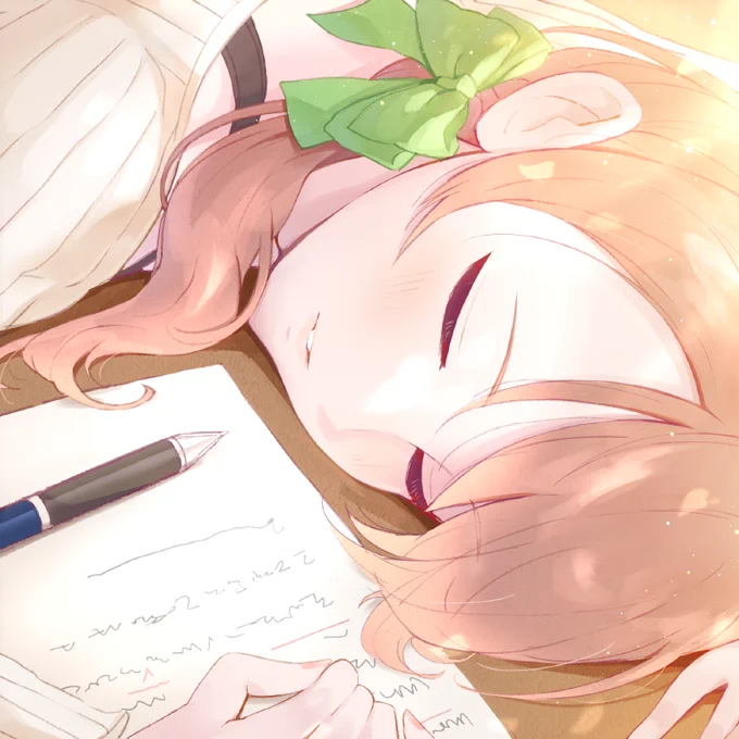 #北条加蓮週末の真剣お絵描き1週間勝負 
【お題】うたた寝
これはどっちかというと居眠り 