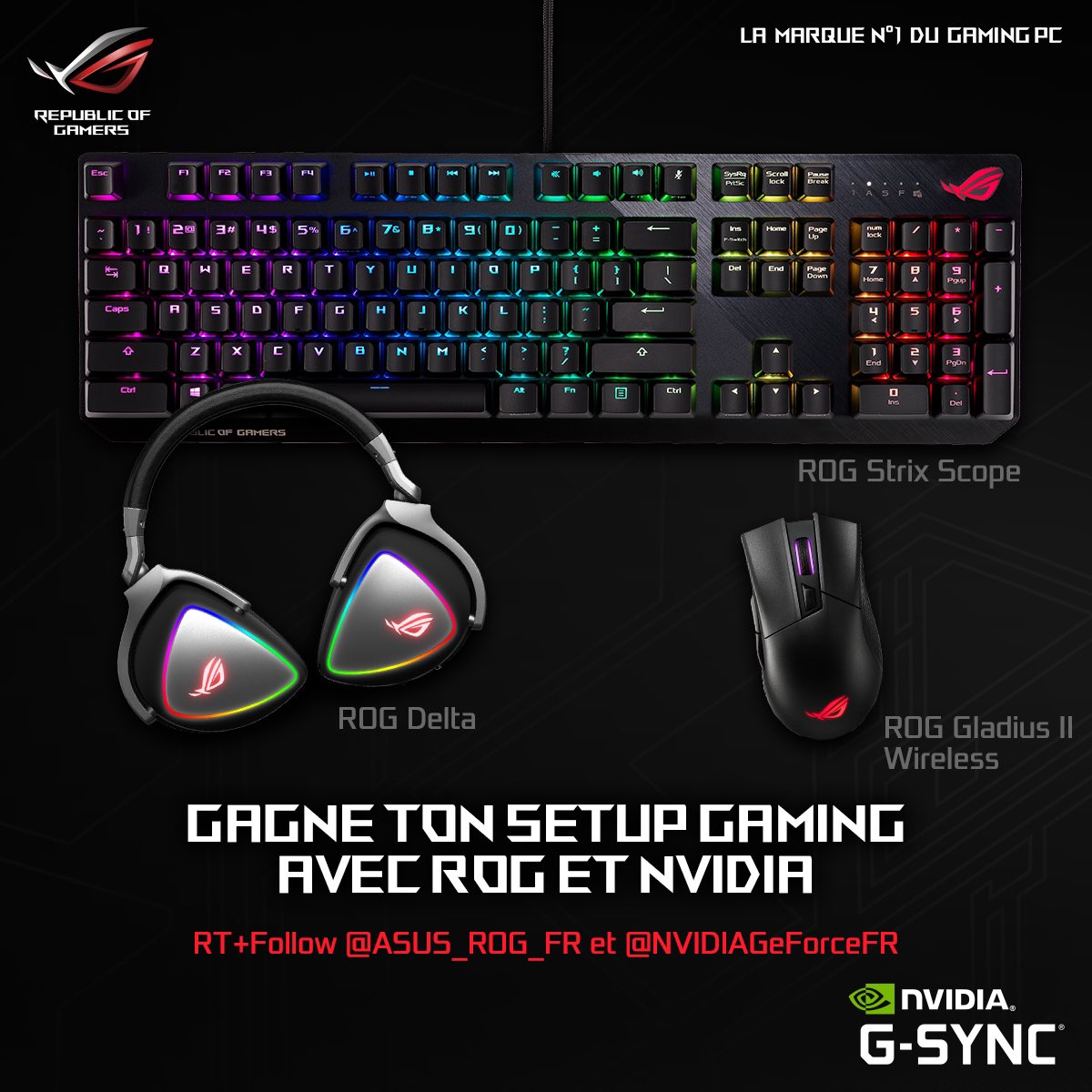 superhenrytran's tweet photo. 💥JEU CONCOURS💥

Hello ! Besoin de piment dans votre journée ? @ASUS_ROG_FR et @NVIDIAGeForceFR vous offrent la possibilité de gagner un set up gaming complet !

Pour participer :
1) #RT
2) Follow @ASUS_ROG_FR &amp; @NVIDIAGeForceFR 
3) Follow mon Twitch https://t.co/pucd4Of4Fc https://t.co/mZzhOnFsxk