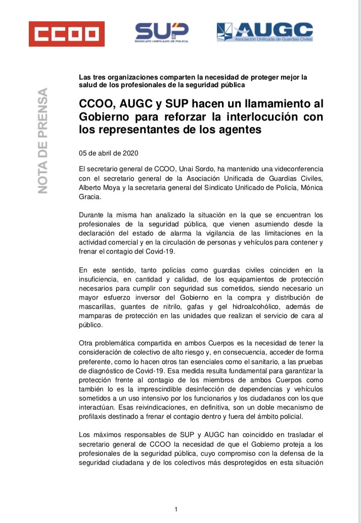 Comisiones Obreras tweet media