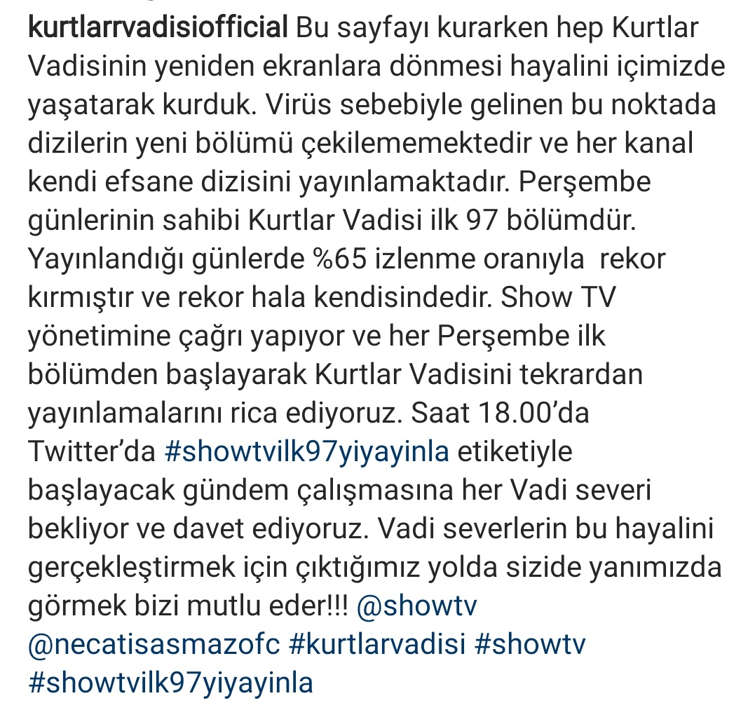Olsada olmasada üstümüze düşeni yapalım 😉 #showtvilk97yiyayınla