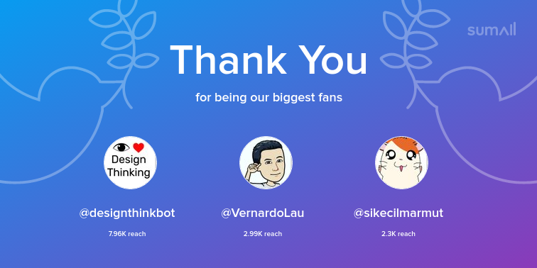 HelloMarketUK's tweet photo. Our biggest fans this week: designthinkbot, VernardoLau, sikecilmarmut. Thank you! via https://t.co/kL4EW8yLpX https://t.co/BC5URA65E9