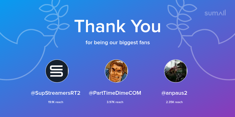 w1ldb0ys's tweet photo. Our biggest fans this week: SupStreamersRT2, PartTimeDimeCOM, anpaus2. Thank you! via https://t.co/v0kyF3sENw https://t.co/h5EYFjo2is