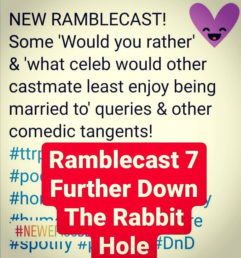 PenanceRPG's tweet photo. New Episode!
Ramblecast 7. Further Down The Rabbit Hole
https://t.co/XpRNqlQun6
#newepisode #Audiodrama #tabletop #roleplay #podcast #podcasting #homebrew #actualplay #AudiodramaSunday #gaming #fantasy #Comedy #dnd #dnd5e #dndcast #storytelling #humorous #tabletopgames #cthul… https://t.co/xKENYlklEn