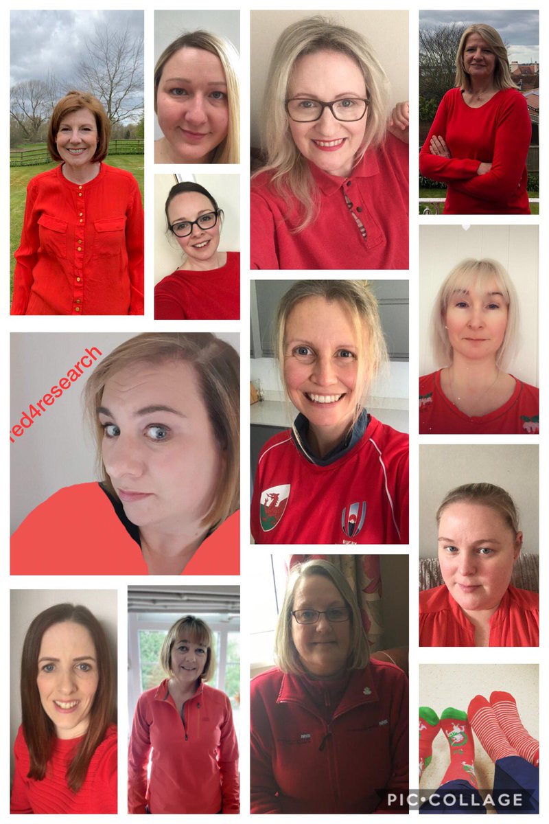 JennySyson's tweet photo. The A-Team #NIHRALP group A wearing #RedforResearch. We may be separated by distance but we are very much united in support of each other and our wider research community at this crucial time. ❤️@NIHRWorkforce @anna_morley1 @CatherineBress4 @BecciJennings @HPermain https://t.co/VEUJOp2V23