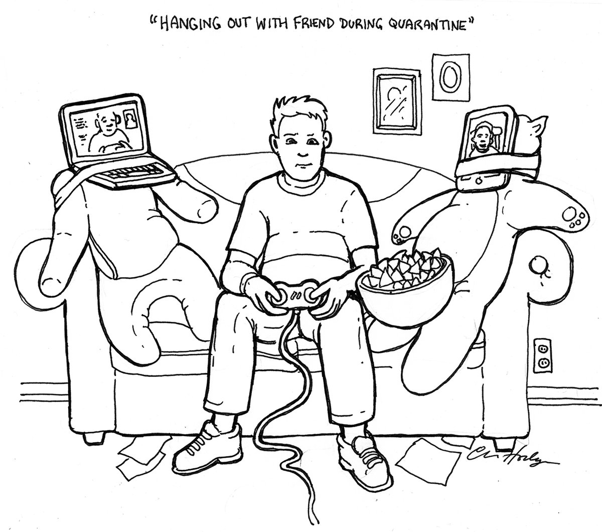 chodgeart's tweet photo. Basement Hangouts with friends! #Socialmediadistancing #SocialDistancingNow  #hangouts #gamenight #QuarantineLife https://t.co/aHylrELykb