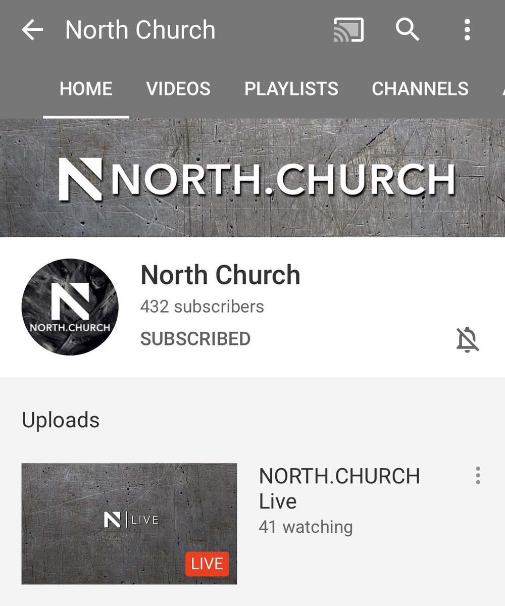 clintsmithxp's tweet photo. Join us on @YouTube to watch the @NORTHCHURCH experience live. This is a great option if you are streaming to your TV. Subscribe and hit the bell for notifications! https://t.co/sCLPn3jknN