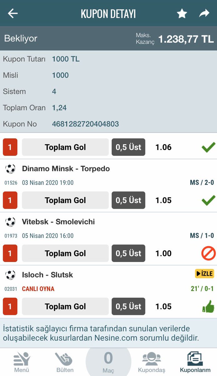 kreatiforg's tweet photo. @Nesinecom @kevserimesahin @barisdusmez Tüm maçları doğru bilmiştim. Bir anda 3. Sıradaki maçı iptal ettiniz ? Neden böyle oldu @Nesinecom ? Baştan neden iptal etmediniz ? Kazanınca listeden sildiniz https://t.co/PdaQvExIOL
