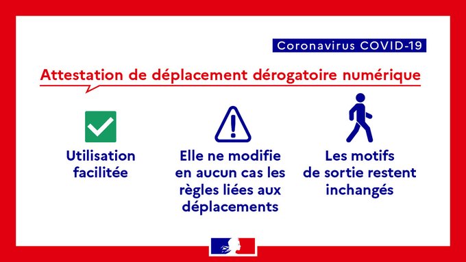 #Coronavirus #COVID19 | À partir du 6 avril, l'attestation de déplacement dérogatoire pourra être générée au format numérique.

↪️Objectif : faciliter l'utilisation de l'attestation. Ce format ne remet pas en cause le respect très strict du confinement qui demeure indispensable.