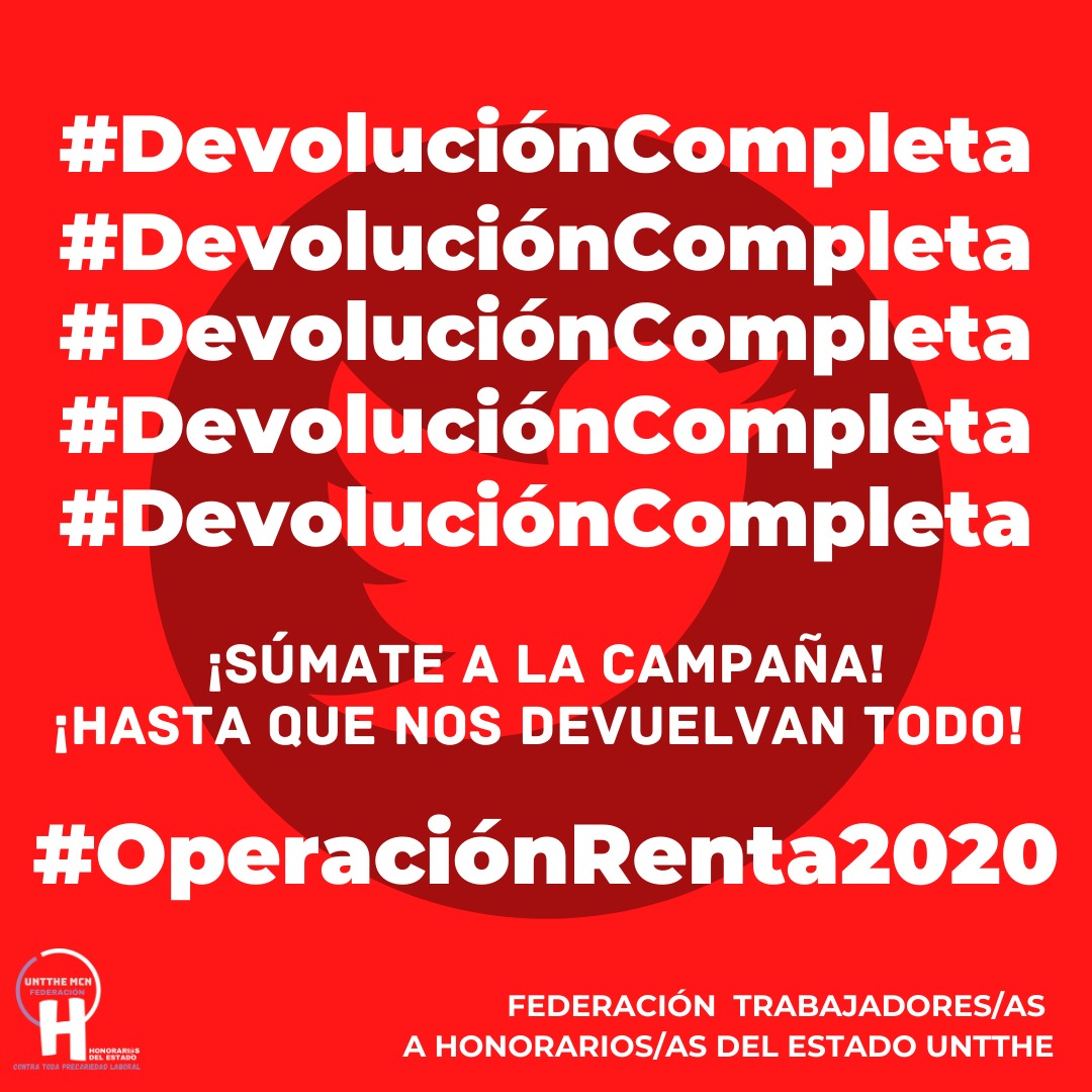 untthe_mcn's tweet photo. 🚨ATENCIÓN BOLETARIADO DE CHILE:

¿Quieres el 100% de tu devolución?
¿No quieres seguir entregándole tu dinero a las #AFP? 

Entonces únete a nuestra campaña y comienza a tuitear usando el HT #DevoluciónCompleta

Basta de precarización en la vida y en el trabajo! https://t.co/xtFD9MWjqc
