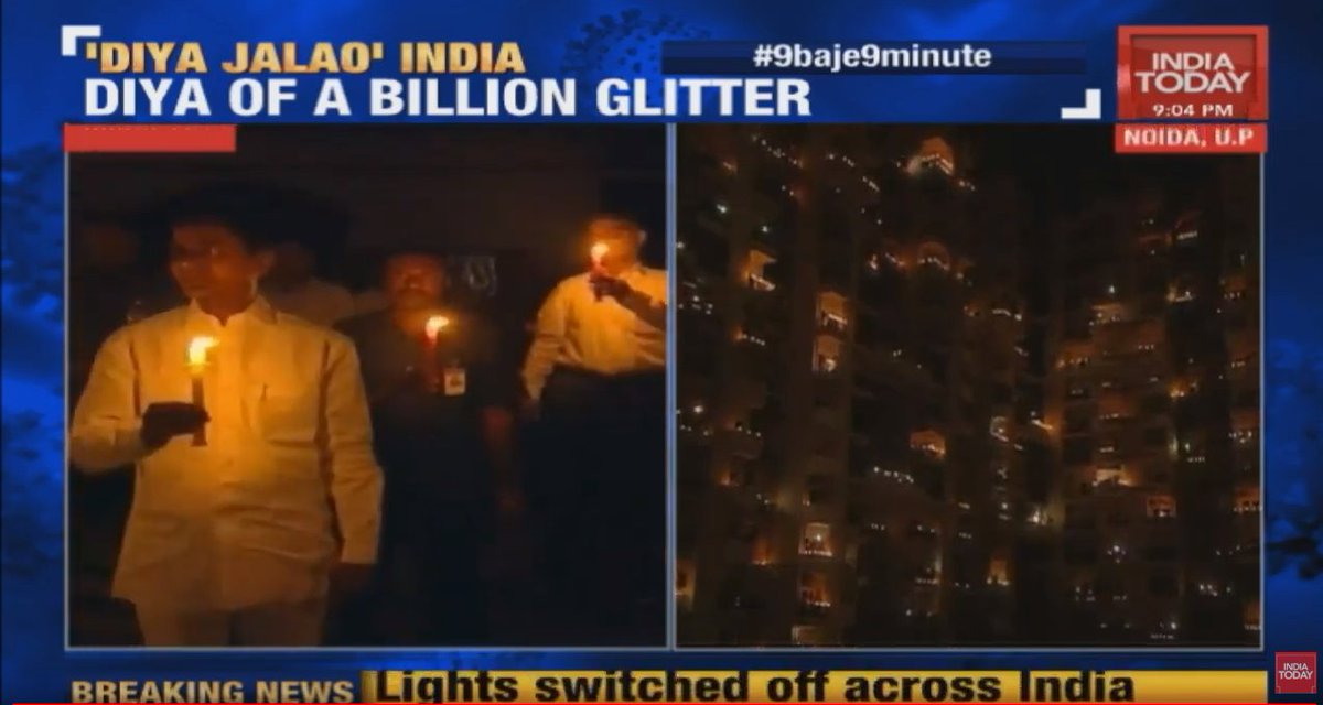 Reporter talks about how people are maintaining social distancing while showing a sweeping shot of people standing together holding candles. #NLprimetime