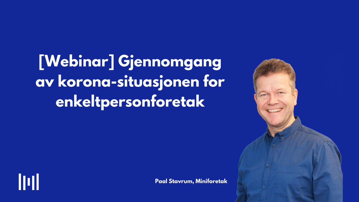 miniforetak's tweet photo. Ser at at mange enkeltpersonforetak sliter med å få oversikten over korona-tiltakene. Kjører et direktesendt gratiswebinar tirsdag kveld for kanskje å avklare litt før påskehelga. #dugnad #enkeltpersonforetak #korona https://t.co/CmXemJVeds https://t.co/mVBWXne5OD