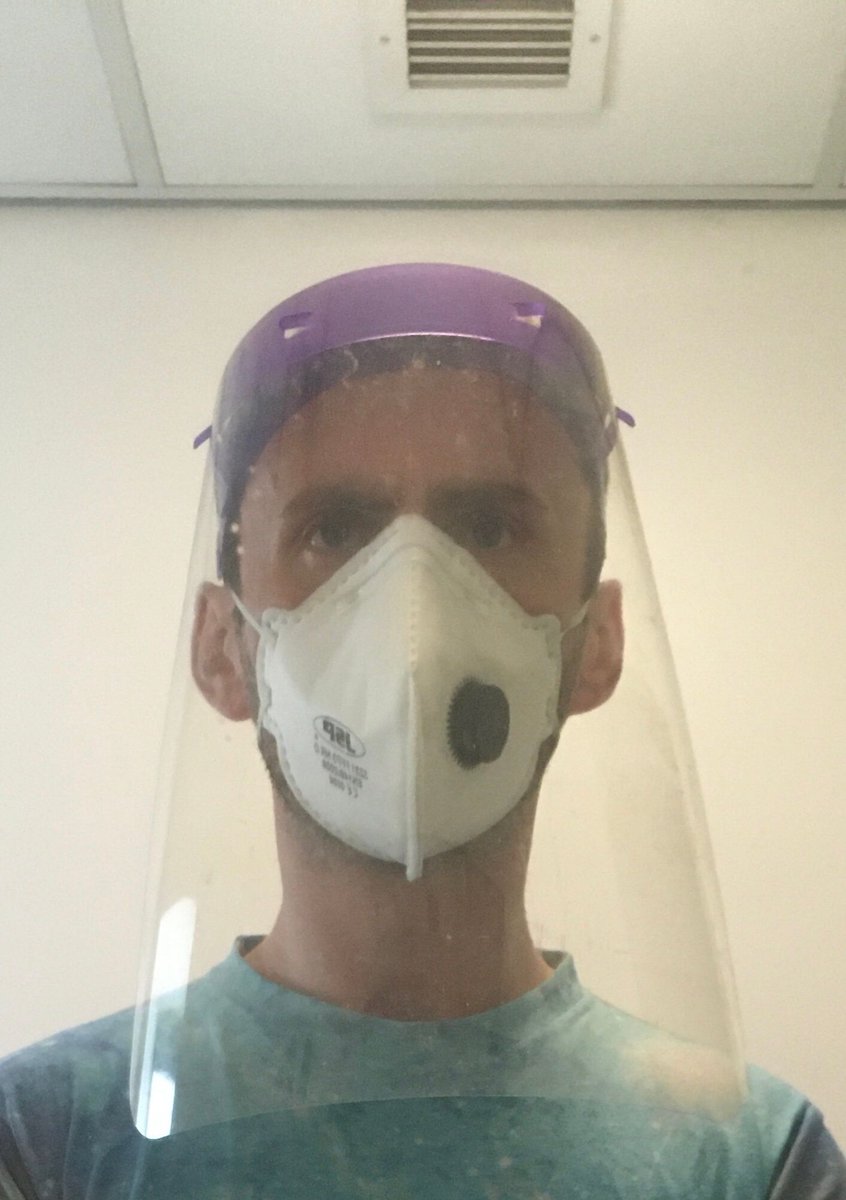 WGHSYorkshire's tweet photo. Gratitude to Mr Carlin who has been busy manufacturing 200 face masks in his Design &amp; Technology classroom to help protect #NHSheroes @BarnsleyHospice. The masks are being delivered tomorrow. #NHSThankYou #BBCMakeADifference https://t.co/Hl5vDebmln