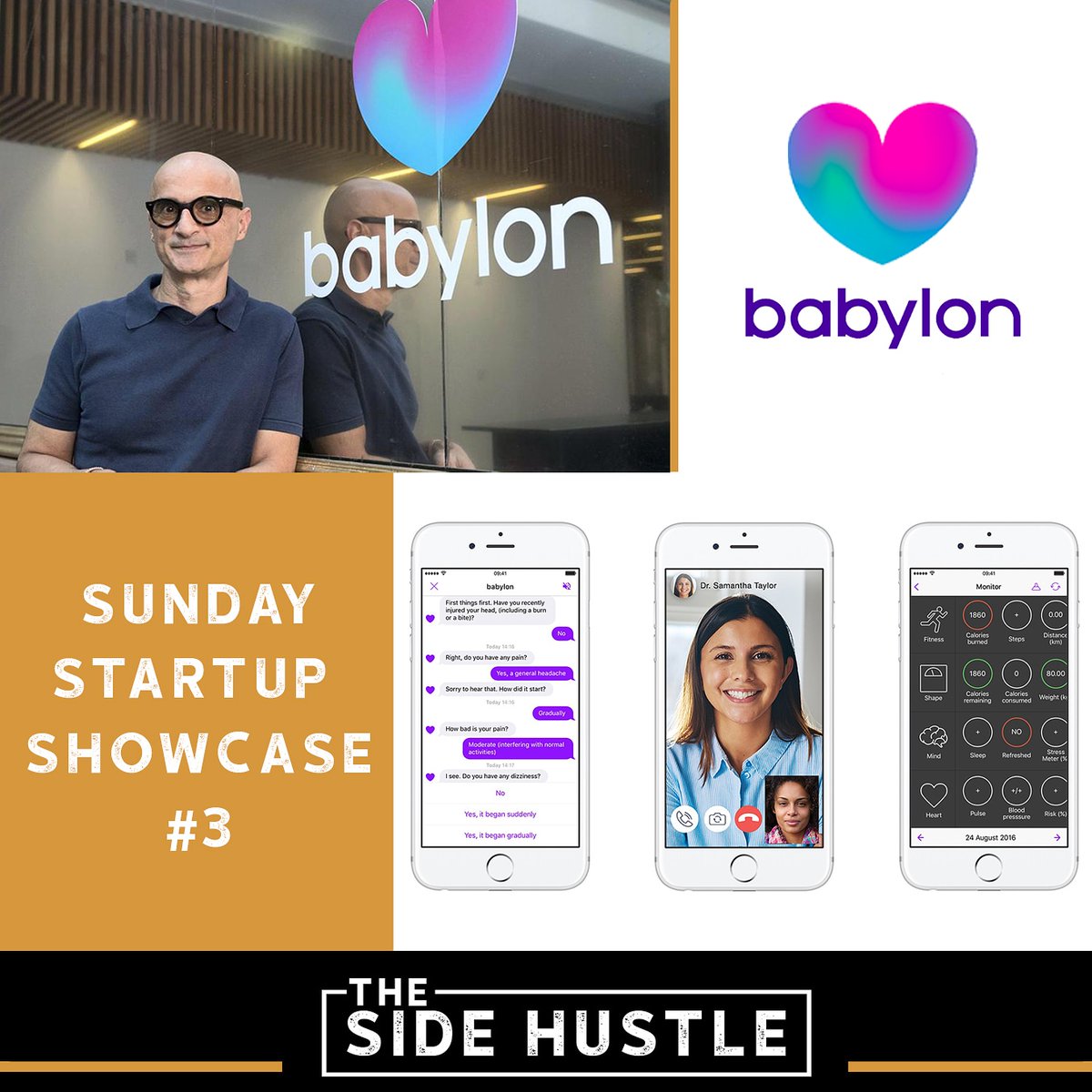 TheSideHustle_'s tweet photo. @babylonhealth are a mobile app that provides 24hr on-demand appointments with a GP. #Babylon has delivered over 4,000 clinical consultations each day, or one patient interaction every 10 seconds cover over 4.5 million patients worldwide🏥👨‍⚕️👩‍⚕️📱
#app #startup #sunday #ai #health https://t.co/TTXofHXbFg