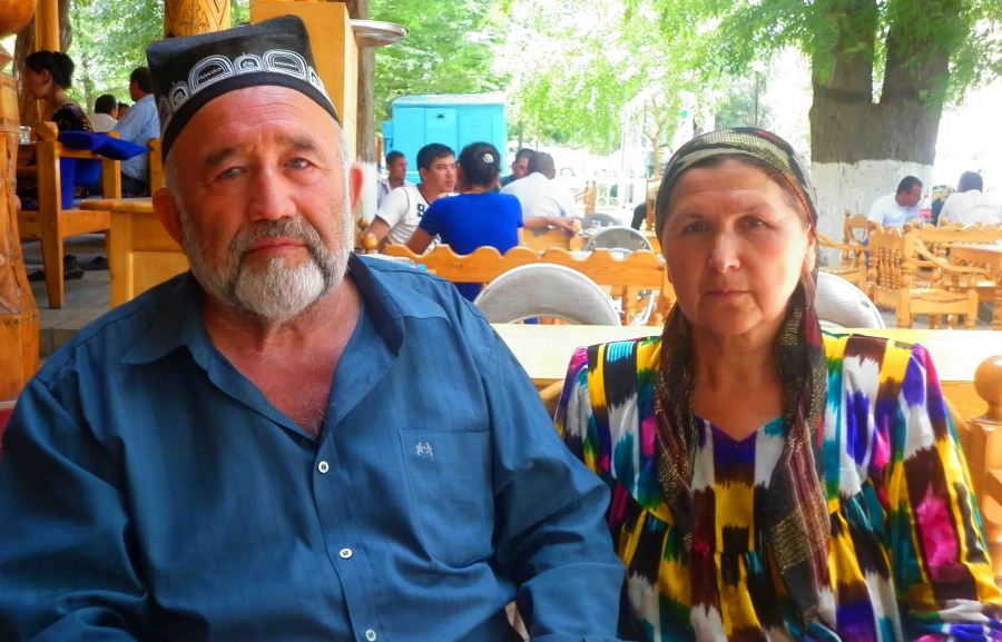 People of Bukhara: A lovely old couple.Unknown artist.