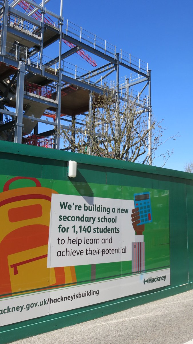 12/ Hoardings marking Hackney Council's redeveloped and expanded Britannia Leisure Centre.