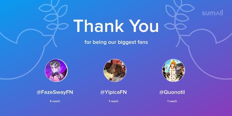 iTradeForJoy's tweet photo. Our biggest fans this week: FazeSwayFN, YipicaFN, Quonotil. Thank you! via https://t.co/YohklTnOLO https://t.co/NFJQBQmtAs