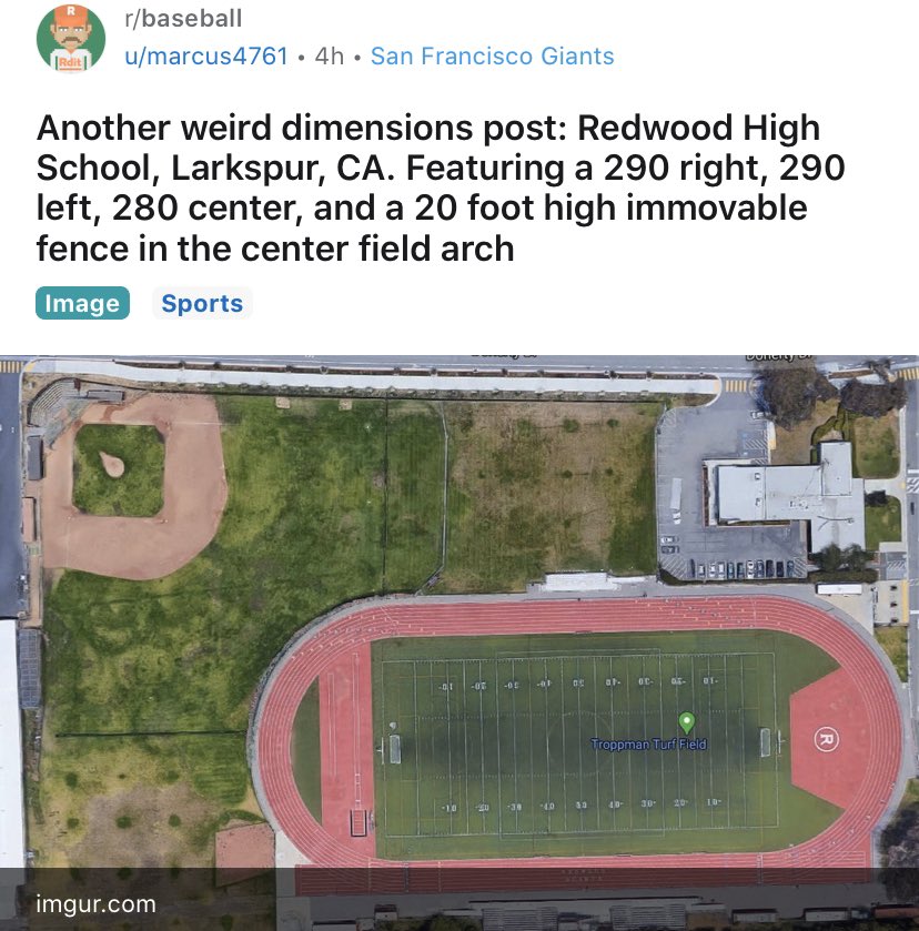 People are posting weird HS baseball field dimensions on r/baseball and I could look at these forever