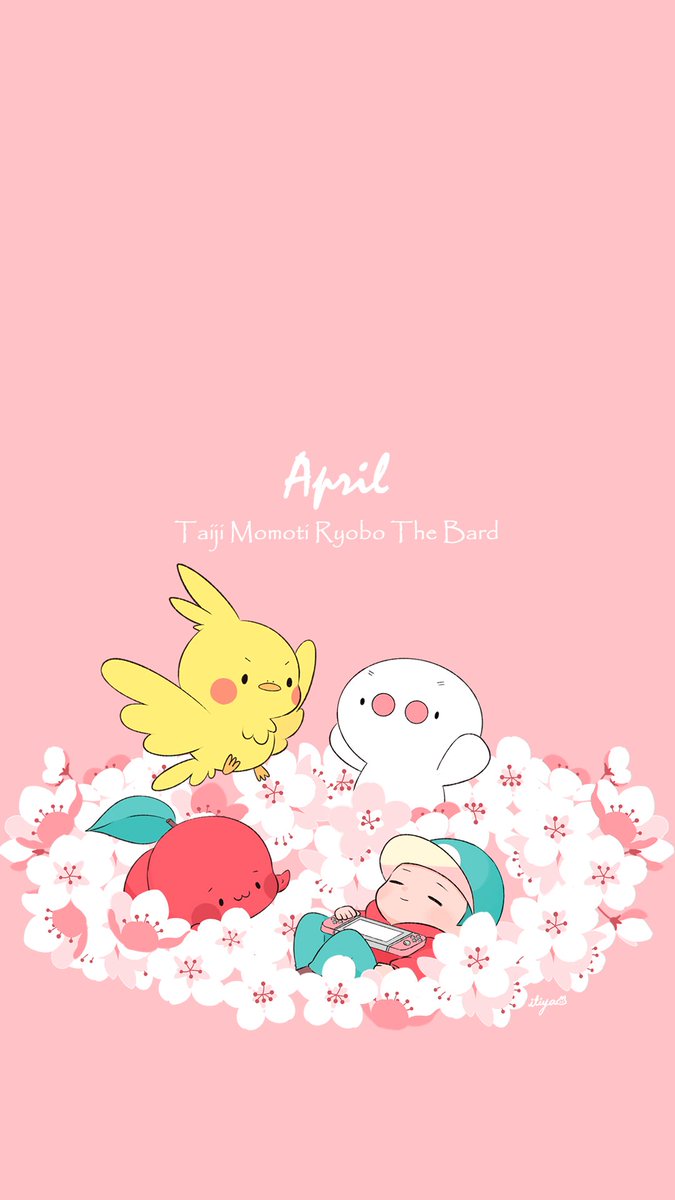「出遅れましたが4月の壁紙作りました🌸おきに召したら使ってください😊 」|壱哉のイラスト