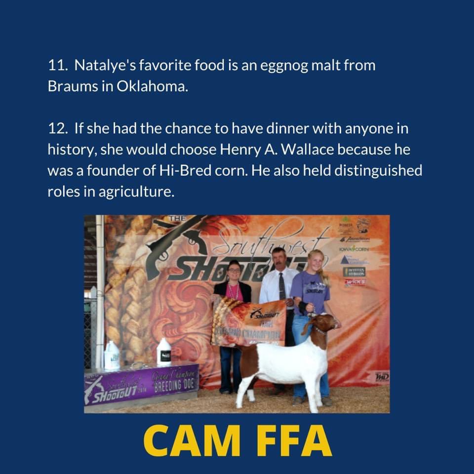 Get to know our next new officer, Natalye Scholl! She is serving as the 2020-2021 Vice President.