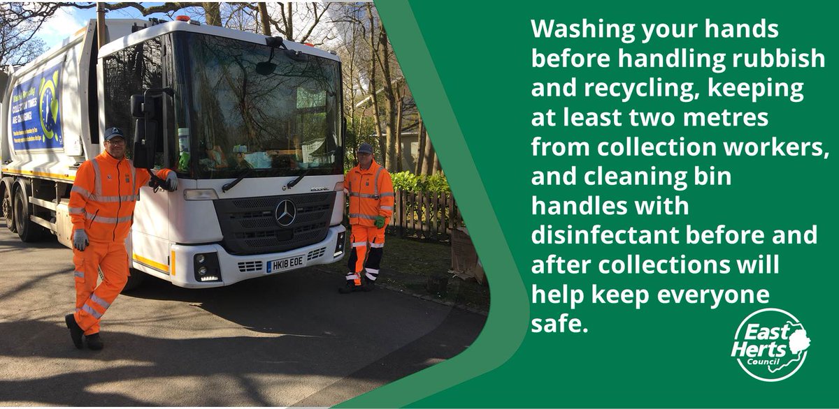 EastHerts's tweet image. We’d like to thank all of our waste and recycling collection crews for supporting our community at this time, as well as our residents for helping to keep our crews and their families safe. 

Together we can support each other during the Covid-19 crisis. 

#StayHomeSaveLives