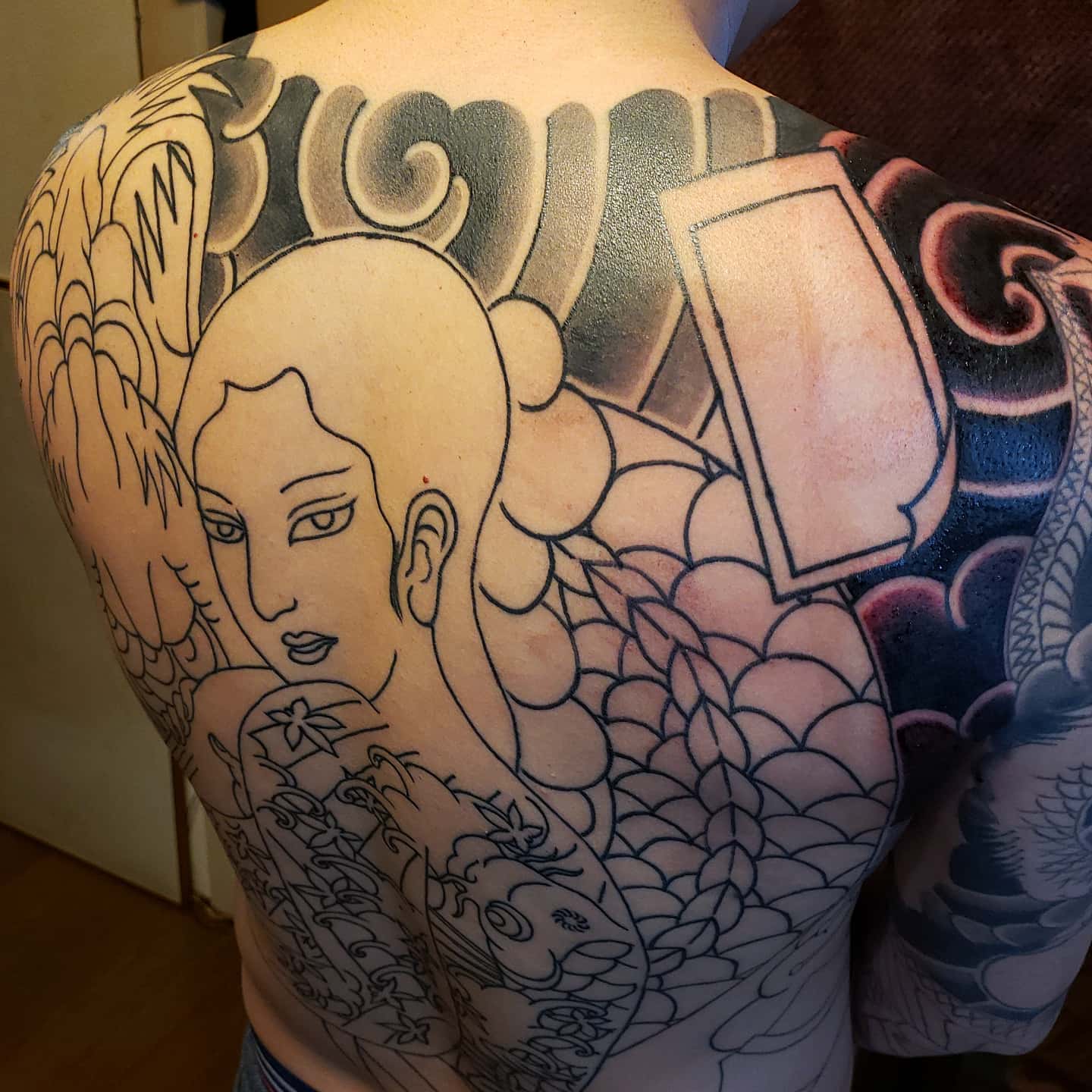 刺青道場　二代目梵天　tattoo タトゥー　彫師 刺青 彫師 四代目梵天 彫けん🇯🇵Bonten4_Horiken | 背中の二重