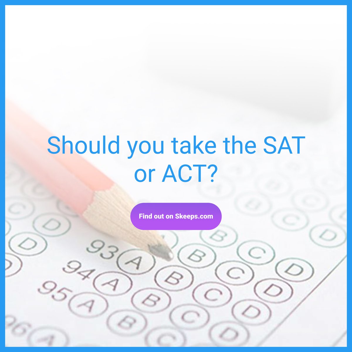 SkeepsLearning's tweet image. The question on every high schoolers mind. Should you take the #SAT or #ACT? Find out for free now at Skeeps.com.