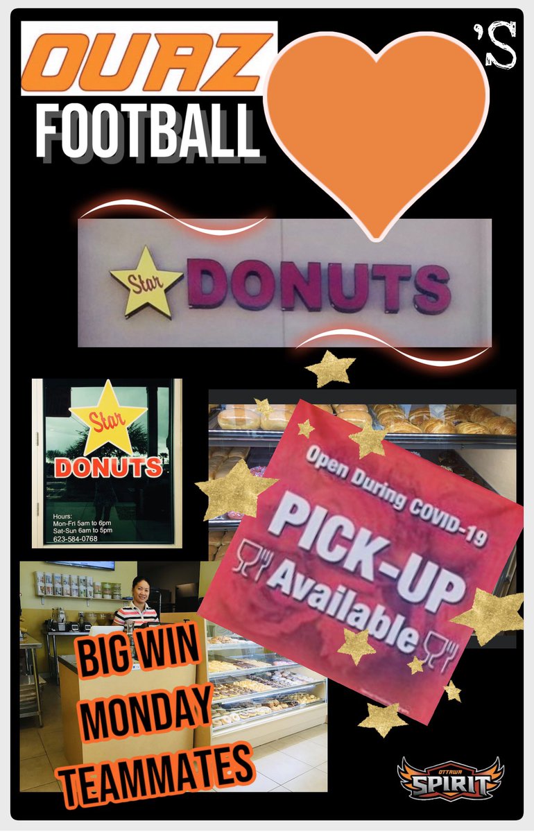 OUAZFootball's tweet photo. We ๐งก @AZSurprise Star Donuts! They are #OUAZFootball #BigWinMonday teammates! #SupportYourLocalSmallBusinesses #BestDonutsInSurprise #ShopLocal https://t.co/Y4Fm3Gdw2f