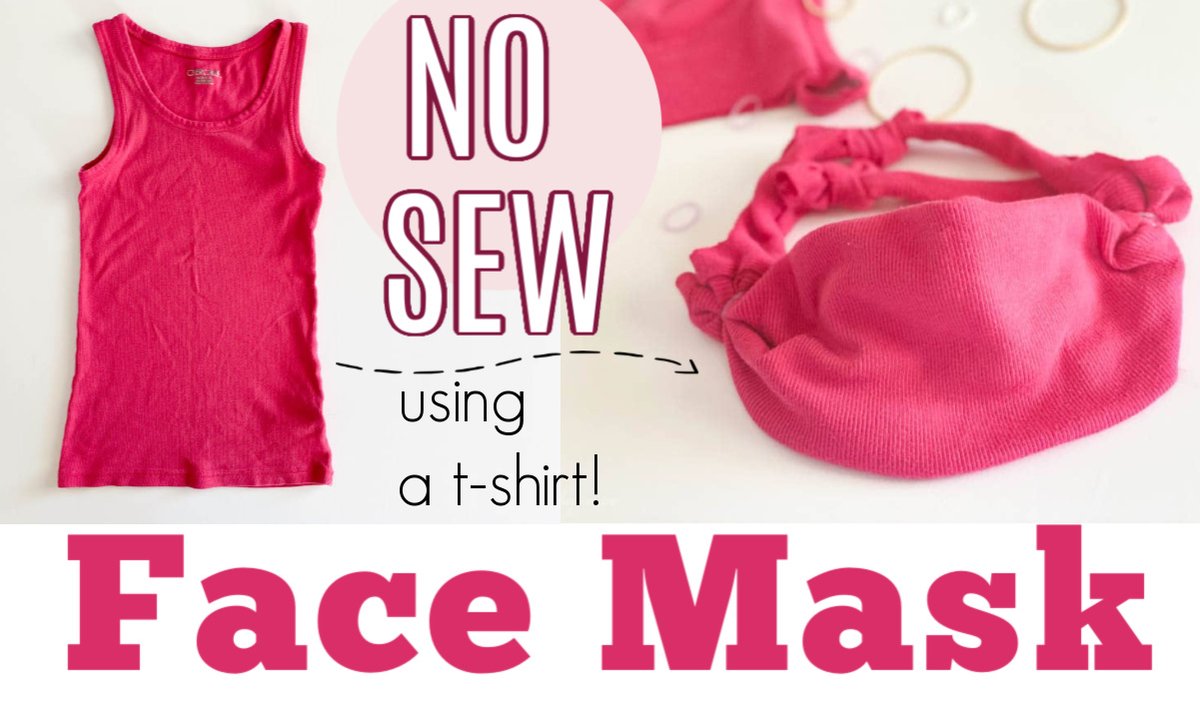 GirlInspired1's tweet photo. Use a t-shirt to make this NO SEW mask in a pinch.  https://t.co/EGCNbVce7v https://t.co/uxgon261gi