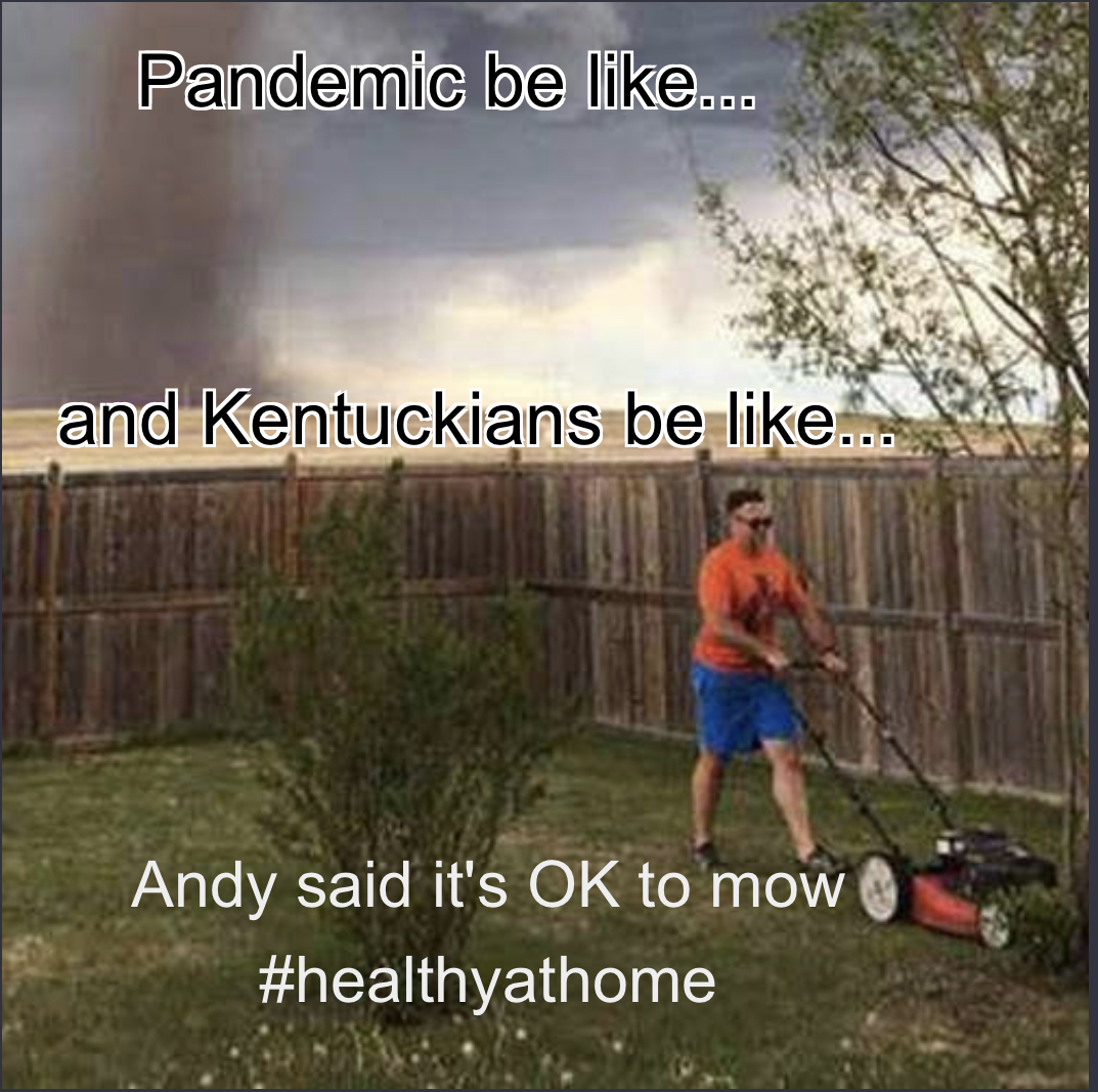 CityofBGKY's tweet photo. A friendly reminder from Mama Moe, code inspector: Neighbors, look out for one another. With all the rain, wind, proliferation of pollen and a worldwide pandemic, it's also now #mowingseason. We got this, right?
#teamKY #socialdistancingbg #timetomow #MamaMoeSaidMow https://t.co/euQavYm42N