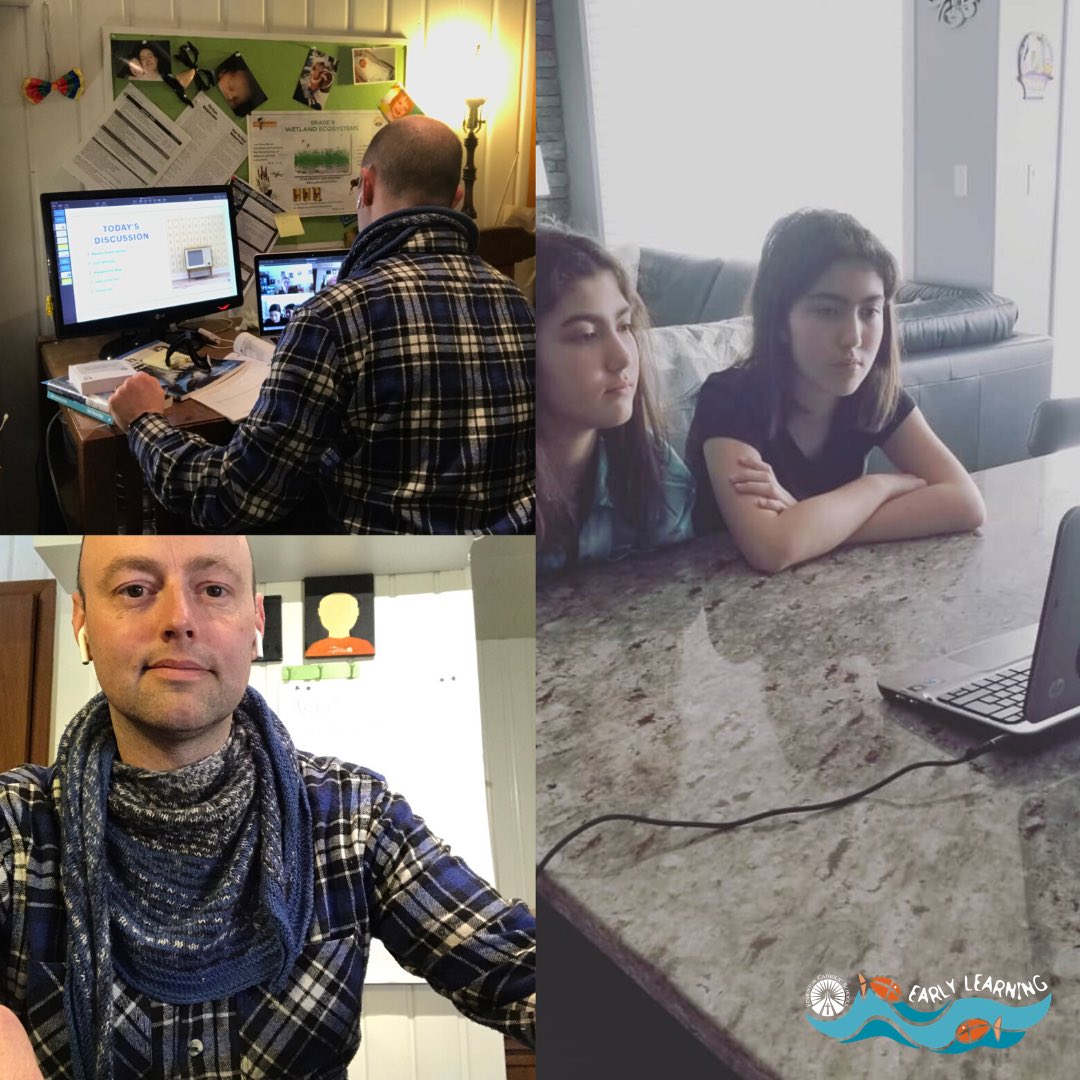 ECSD_earlylearn's tweet photo. This is called teacher view, student view, parent view...Educators & support teams are working to support your children from our earliest learners to High School. Students are eager to connect w/ their teachers & peers, and families navigating tools! This is #ABlearningfromhome https://t.co/z3z5TkxNiS